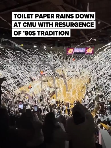 Tradition of Toilet Paper Toss at CMU Basketball Game