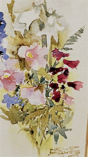 FOR SALE Original Floral Watercolor Framed Art $12 + shipping #shorts #originalart #watercolorart