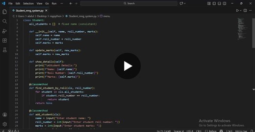 #python #oop #programming #learningbydoing #computerscience #studentproject | MeharuNisa Channa