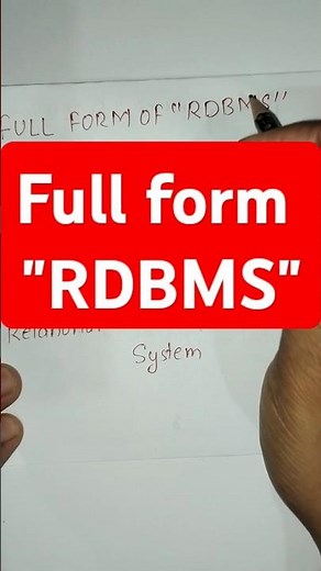 RDBMS Full Form | What is the Full Form of RDBMS? #shorts