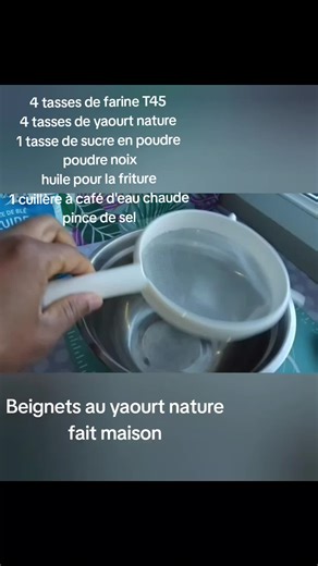 Beignets au yaourt#nature #simple et rapide #beignets fait maison Pas besoin d'attendre une heure pour faire cuire. Vous pouvez frire directement après le mélange. Ingredients : 4 tasses de farine T45 4 tasses de yaourt nature 1 tasse de sucre en poudre Un peu de poudre Noix Pince de sel 1 cuillère à café d'eau chaude Huile pour la friture Pas besoin de levure ni le four. Craving something sweet? ✨ Our new beignets are made with natural yogurt and need no oven. Fry them right after mixing! Watch