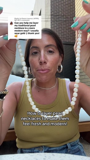 Replying to @Karen Lorena | APRN, NC-BC This is how I would style a pearl necklace in a casual modern way. Since the pearls are going to the the statement, I would add a thick chain and some kind of pendant. I hope this helps! #pearls #pearlnecklace #jewelry #jewelrytiktok #fashiontiktok