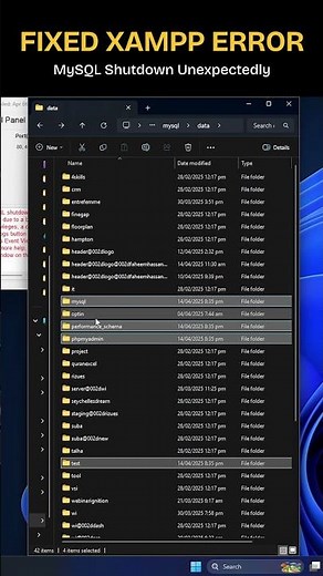 FIXED XAMPP Error MySQL shutdown unexpectedly
