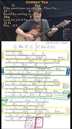 Four Strong Winds (Neil Young) Short Strum Guitar Cover Lesson with Chords/Lyrics #shorts