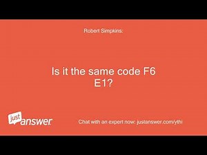 What is error code f6 e1. Whirlpool duet. Cleaned the trap,