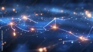 An animation showcasing high-quality light constellations. It visualizes stars forming constellations, with light lines connecting them, creating a magical and educational display. Stock Video