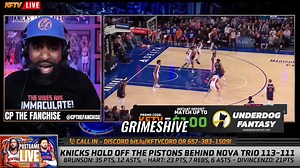 The New York Knicks face off against the Detroit Pistons in an intense game where Quentin Grimes steals the spotlight with a 14-point explosion in the fourth quarter. The Knicks manage to secure a close 113-111 victory, thanks to the reliable performance of Jalen Brunson, Donte DiVincenzo, and Josh Hart. CP The Fanchise reacts! | Knicks Fan TV