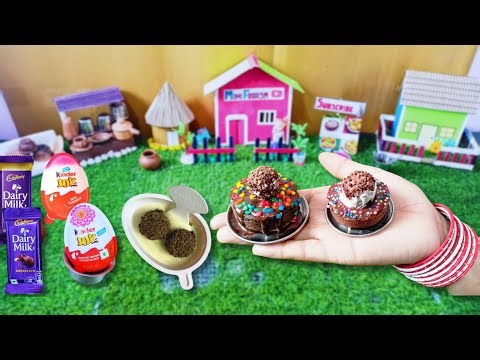 Miniature Kinder Joy Chocolate Cake Recipe | Chocolate with Biscuits Cake | Chocolate Cake