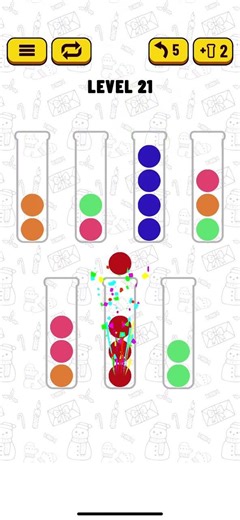 Ball sort puzzle. Level 21