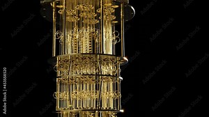 Quantum Computer in data center calculating with qubits