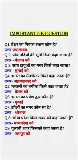Gk quiz Gk in Hindi current affairs general knowledge questions and answers Gk questions #gk #gkquiz