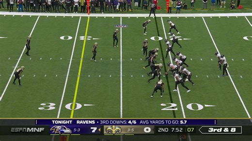 Josh Oliver comfortably takes third-down reception beyond marker to move chains for Ravens