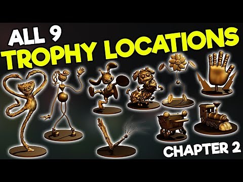 ALL 9 GOLD TROPHIES in Poppy Playtime Chapter 2 - Every Trophy Location - Barry Claw Kissy Missy PJ