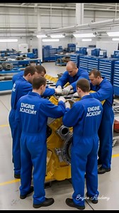 V-type engine Assembly works Follow more videos👉 Engine Academy #mainengine #machinery #maintenance #USAEngineering #fbyシvideo | Engine Academy