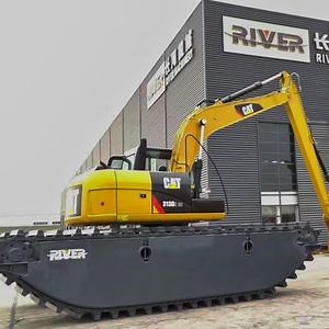 [Hot Item] High-Power 74.4kw Pontoon Trackhoe Amphibious Digger for Swamp Conditions