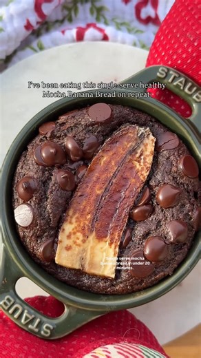 Abby on Instagram: "Single-Serve Mocha Banana Bread✨ Healthy nourishing ingredients and ready in 20 minutes! This has been my go-to breakfast addition and sweet treat lately. It’s warming, easy to make and absolutely delicious! Here’s what you need: 1/2 ripe banana 1 egg 1-2 tbsp honey or maple syrup 2 tbsp almond flour 1 tbsp cocoa powder 1/2 tsp baking powder 1-2 tsp espresso powder, depending on desired coffee taste 1/4 tsp cinnamon Pinch of salt Optional: 1 scoop chocolate or vanilla protein