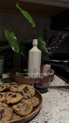 Idk if it can get any better than this?? Crime doc on, wearing my ratty pj shirt I should’ve thrown away 5 years ago, fresh homemade cookies, a glass of wine, & nobody talking to me ✨😇 #flowstate #homemadecookies #2026 #contentcreator #trending