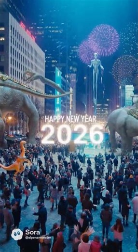 Happy Alien New Year 2026 #happynewyear #alien #dinosaur