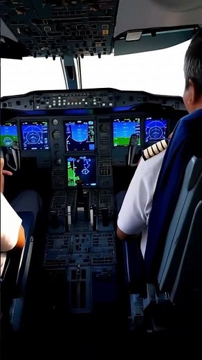 Pilots Navigate Through Clouds! ✈️☁️ Stunning Cockpit & Cabin View #Shorts