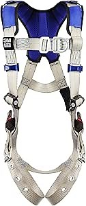 3M DBI-SALA ExoFit X100 Comfort Vest Climbing Harness Fall Protection, OSHA, ANSI, Front and Back D-Rings, Tongue Buckle Leg Straps, Pass-through Chest Buckle, Zinc Plated Steel, 1401006, Medium