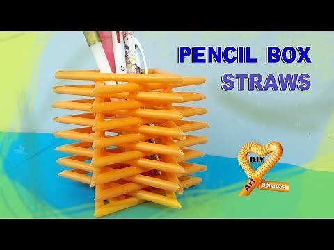 DIY Straw craft ✅ Easy pencil holder - How to make Pen Stand using straw #DIY Art Straws