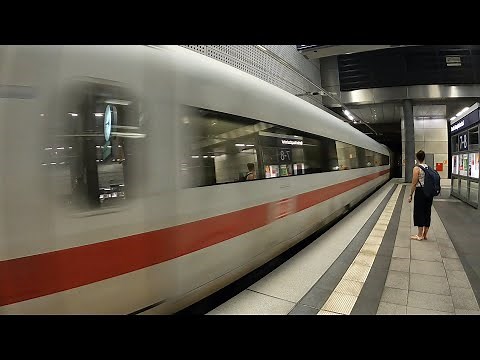 German Intercity-Express (ICE) arrives at Berlin Hauptbahnhof