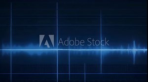 Sonic Visualization: Blue Sound Waves and Audio Waveform Display