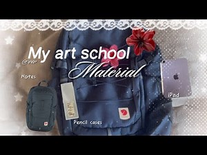 👜🍵ART HIGH SCHOOL MATERIAL tour !! Backpack + art supplies