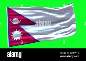 Nepal flag - 3D realistic waving flag background