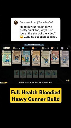 Fallout 76 Full Health | Heavy Gunner Power Armor Build #fallout #fallout76 #shorts