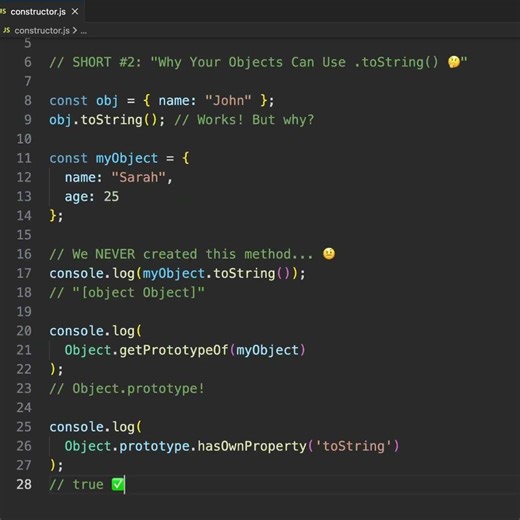Why Your Objects Can Use toString | #coding #javascript #frontendcourse