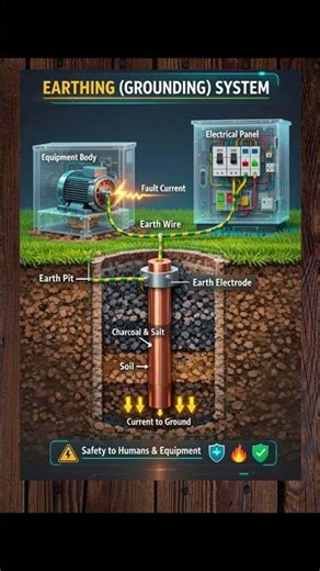 #shorts ⚡ How an Earthing System Works| Earthing (Grounding) System | Electrical Basics Explained