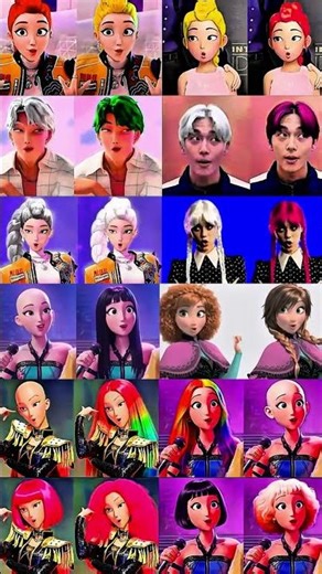 HUNTR/X & Wednesday Baby singing Hair Style singing squid game "Te teh té adu aduh" #김프로 #유백합