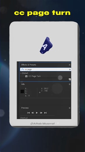 how to create Page Turn Effect in After Effects | day 16 of ae series #shorts #shortsfeed