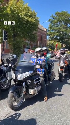 What an amazing day for Dave Myers! ❤️ About 20,000 bikers made their way from London to Barrow to celebrate the life of the much-loved Hairy Biker, who died in February. #cumbria #davemyers #HairyBiker #london #barrowinfurness | BBC Cumbria