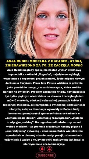 Anja Rubik: modelka z okładek, którą znienawidzono za to, że zaczęła mówić! 🤯 #polska