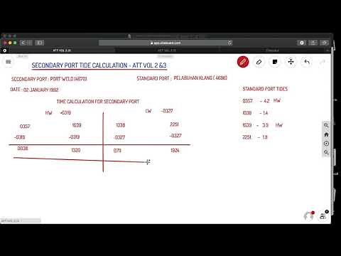 SECONDARY PORT TIDE CALCULATION USING ATT VOLUME 2&3 - CHART WORK TIDE PROBLEMS - AHOY! NAVIGOS
