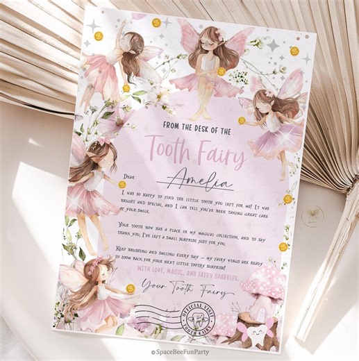 Tooth Fairy Letter Lost Tooth Pink Editable Tooth Fairy Note for Girlstooth Fairy Note for First Tooth Fairy Template Instant Download ZF1 - Etsy