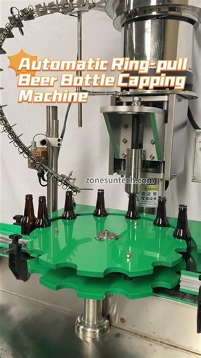 ZONESUN Automatic Ring-pull Caps Beer Bottle Capping Machine #cappingsystem #machinesupplier