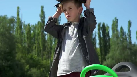 hauck Cyclone Pedal Go Kart with Adjustable Bucket Seat, 12 Inch EVA Foam Plastic Wheels, Handbrake for Rear Wheels - Ride On Toy for Kids 4-10 Years