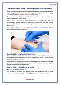 What to Look for When Choosing a Blood Collection Needle - SlideServe