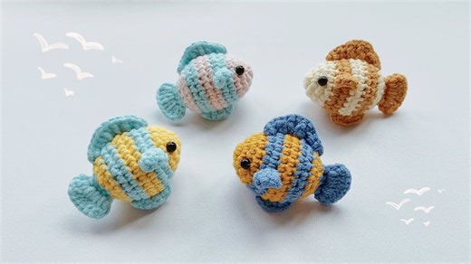 【钩针编织】小丑鱼挂饰钩针编织视频教程 How to Crochet Cute Fish