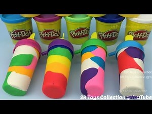 Make 4 Play Doh Ice Cream with Popsicles Molds
