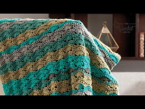 Crochet Caron Cakes Wavy Blanket Pattern | EASY | The Crochet Crowd