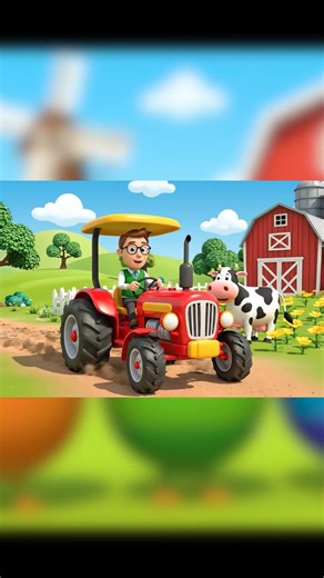 Tractor for Kids | Learn Vehicle Names | Farm Vehicles | Kids Short Video #kidssongs