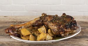 Greek lemon roast lamb and potatoes