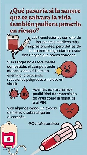 Riesgos potenciales de la transfusión de Sangre #sangre #cuerpohumano #salud