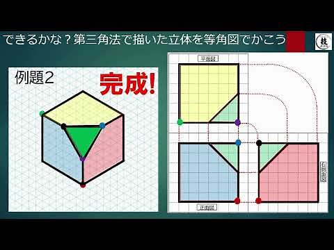 第三角法でかかれた立体を等角図にかきかえよう