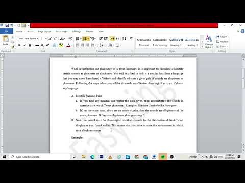 How to do a basic Phonological Analysis of almost any language