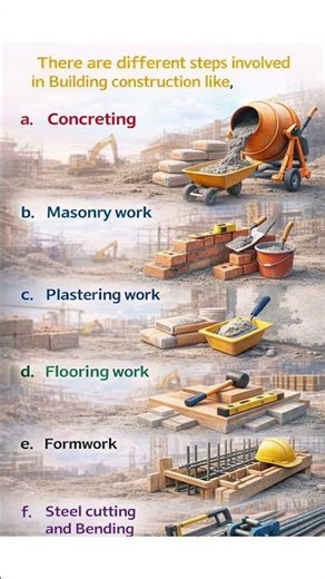 different steps in building construction #civilengineering #construction